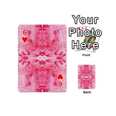 Pink Marbling Ornate Playing Cards 54 Designs (Mini) from ArtsNow.com Front - Heart6