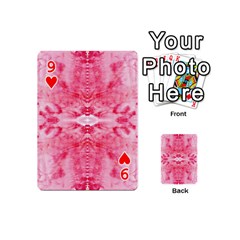 Pink Marbling Ornate Playing Cards 54 Designs (Mini) from ArtsNow.com Front - Heart9