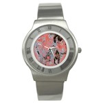 Pink Arabesque Stainless Steel Watch