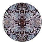 Turquoise Black Arabesque Repeats Round Mousepads