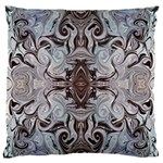 Turquoise Black Arabesque Repeats Large Flano Cushion Case (One Side)