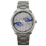 Moon stone patterns Sport Metal Watch