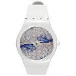 Moon stone patterns Round Plastic Sport Watch (M)