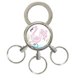 Pink Flamingo 3-Ring Key Chain