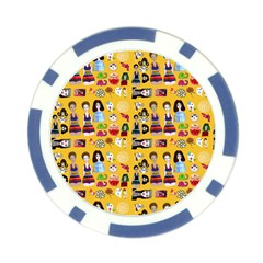 Drawing Collage Yellow Poker Chip Card Guard (10 pack) from ArtsNow.com Front