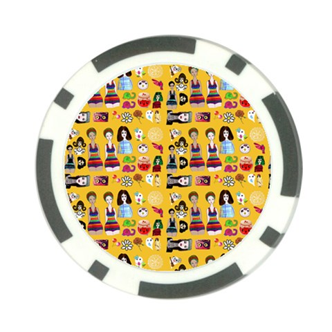 Drawing Collage Yellow Poker Chip Card Guard (10 pack) from ArtsNow.com Back