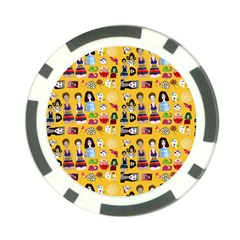 Drawing Collage Yellow Poker Chip Card Guard (10 pack) from ArtsNow.com Back
