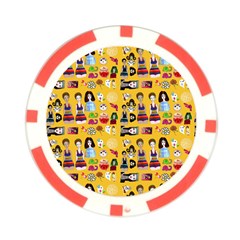 Drawing Collage Yellow Poker Chip Card Guard (10 pack) from ArtsNow.com Back