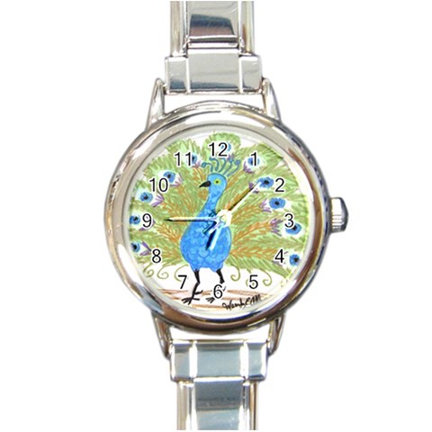Eyes of India Round Italian Charm Watch from ArtsNow.com Front