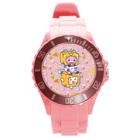 Lankybox Sweets Pink Round Plastic Sport Watch (L) from ArtsNow.com Front