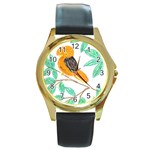 Cock `O the Rock Round Gold Metal Watch