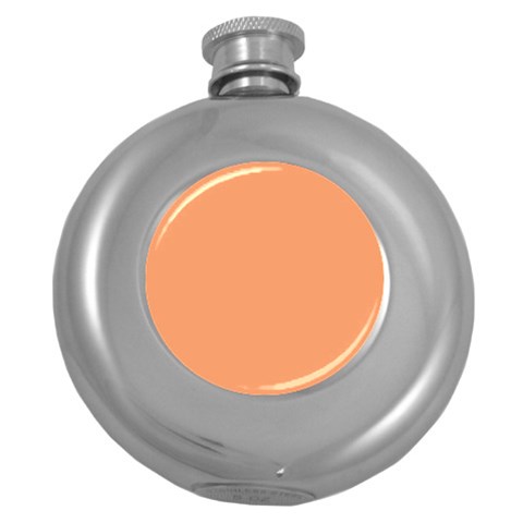 Cantaloupe Orange Round Hip Flask (5 oz) from ArtsNow.com Front
