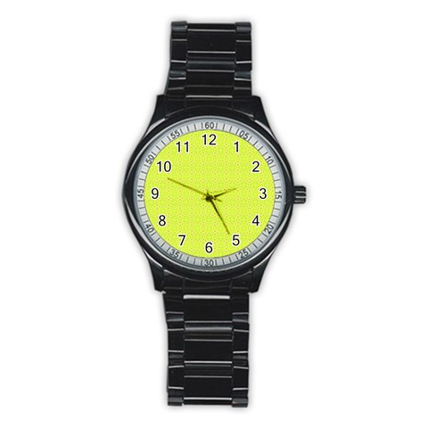 Yellow Love (2) Stainless Steel Round Watch from ArtsNow.com Front