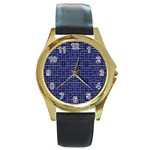 Holoplaid Round Gold Metal Watch