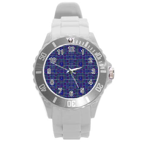 Holoplaid Round Plastic Sport Watch (L) from ArtsNow.com Front