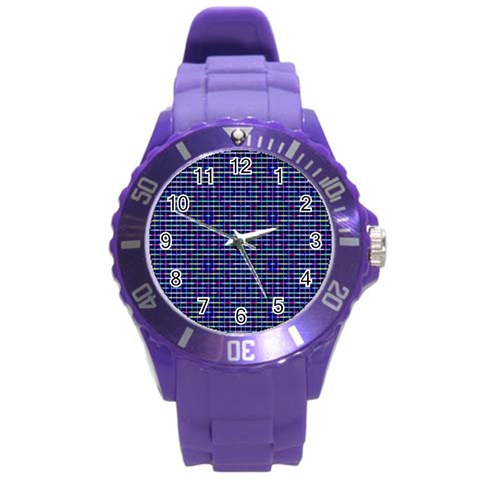 Holoplaid Round Plastic Sport Watch (L) from ArtsNow.com Front