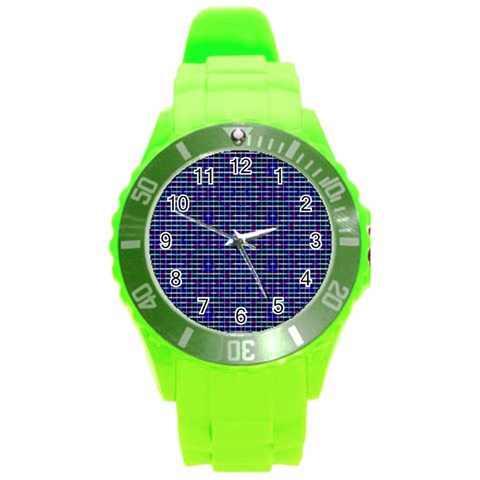 Holoplaid Round Plastic Sport Watch (L) from ArtsNow.com Front