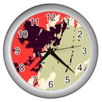 Abstract Colorful Pattern Wall Clock (Silver)