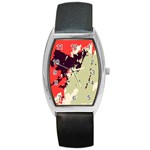 Abstract Colorful Pattern Barrel Style Metal Watch