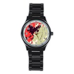 Abstract Colorful Pattern Stainless Steel Round Watch