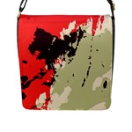 Abstract Colorful Pattern Flap Closure Messenger Bag (L)