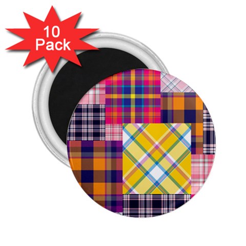 Checks Pattern 2.25  Magnets (10 pack)  from ArtsNow.com Front