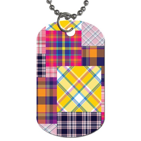 Checks Pattern Dog Tag (One Side) from ArtsNow.com Front