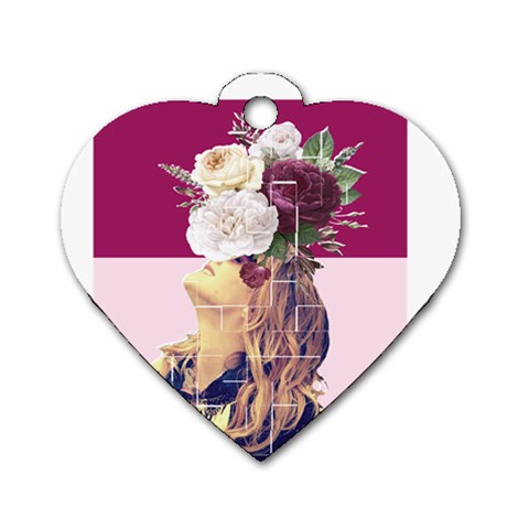 Flower Girl Dog Tag Heart (Two Sides) from ArtsNow.com Front