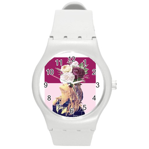 Flower Girl Round Plastic Sport Watch (M) from ArtsNow.com Front