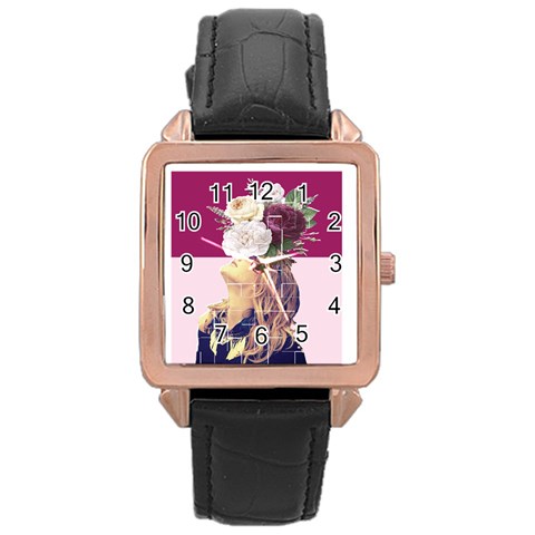 Flower Girl Rose Gold Leather Watch  from ArtsNow.com Front