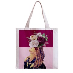 Flower Girl Zipper Grocery Tote Bag from ArtsNow.com Front