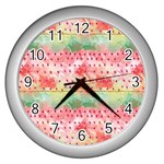 Colorful Paints Wall Clock (Silver)