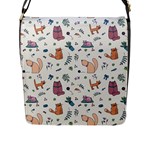 Funny Cats Flap Closure Messenger Bag (L)