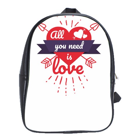 all you need is love School Bag (Large) from ArtsNow.com Front