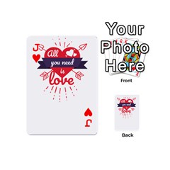 Jack all you need is love Playing Cards 54 Designs (Mini) from ArtsNow.com Front - HeartJ