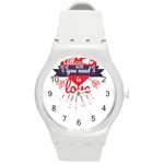 all you need is love Round Plastic Sport Watch (M)