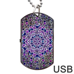Digital Painting Drawing Of Flower Power Dog Tag USB Flash (Two Sides) from ArtsNow.com Front