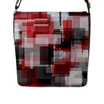 Abstract tiles, mixed color paint splashes, altered Flap Closure Messenger Bag (L)