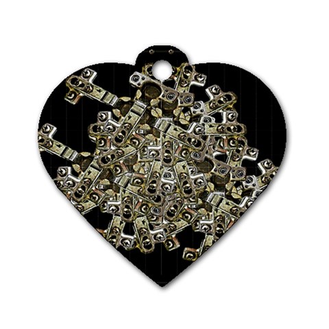 Industrial Heart Artwork Dog Tag Heart (Two Sides) from ArtsNow.com Front