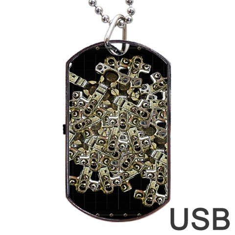 Industrial Heart Artwork Dog Tag USB Flash (Two Sides) from ArtsNow.com Back