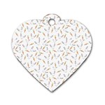 Cute Bunnies and carrots pattern, light colored theme Dog Tag Heart (One Side)