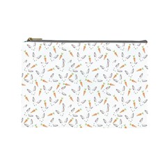 Cute Bunnies and carrots pattern, light colored theme Cosmetic Bag (Large) from ArtsNow.com Front