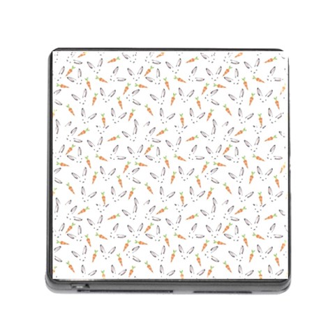 Cute Bunnies and carrots pattern, light colored theme Memory Card Reader (Square 5 Slot) from ArtsNow.com Front