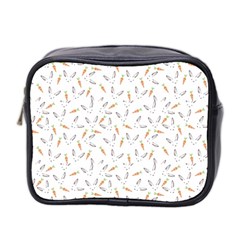 Cute Bunnies and carrots pattern, light colored theme Mini Toiletries Bag (Two Sides) from ArtsNow.com Front