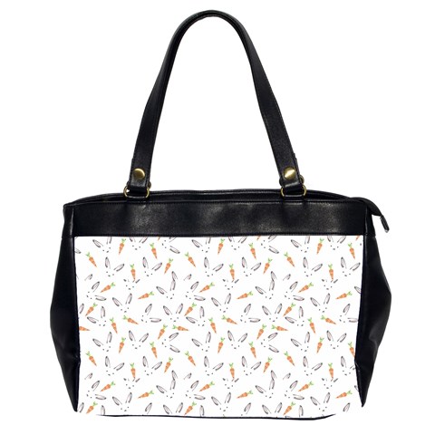 Cute Bunnies and carrots pattern, light colored theme Oversize Office Handbag (2 Sides) from ArtsNow.com Front