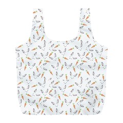 Cute Bunnies and carrots pattern, light colored theme Full Print Recycle Bag (L) from ArtsNow.com Back