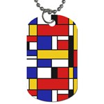 Stripes And Colors Textile Pattern Retro Dog Tag (One Side)