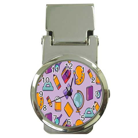Back To School And Schools Out Kids Pattern Money Clip Watches from ArtsNow.com Front