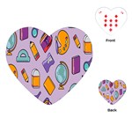 Back To School And Schools Out Kids Pattern Playing Cards Single Design (Heart)