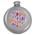 Back To School And Schools Out Kids Pattern Round Hip Flask (5 oz)